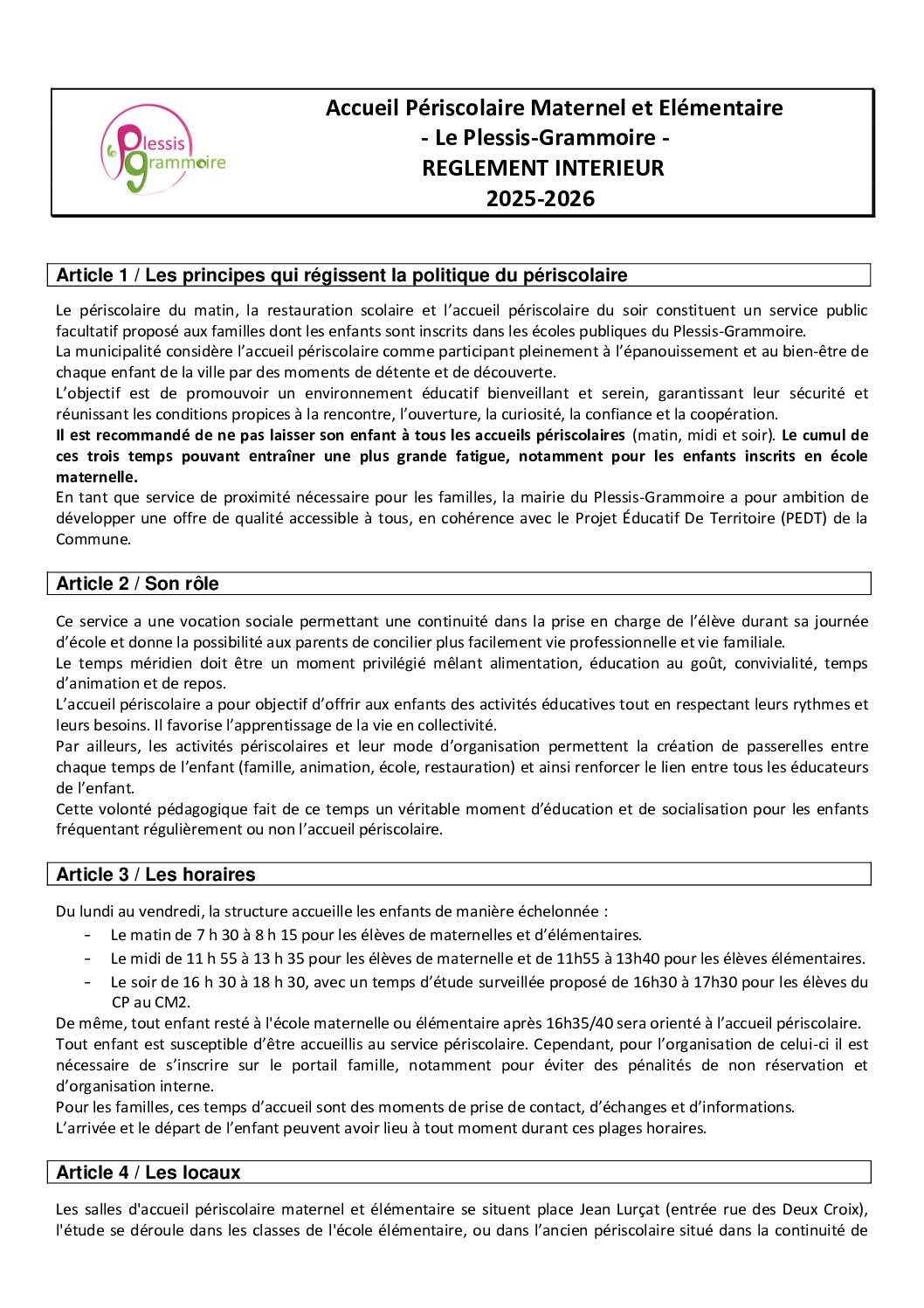 Reglement interieur 25.26