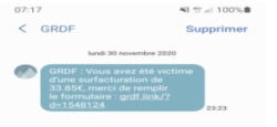 SMS fraudleux GRDF